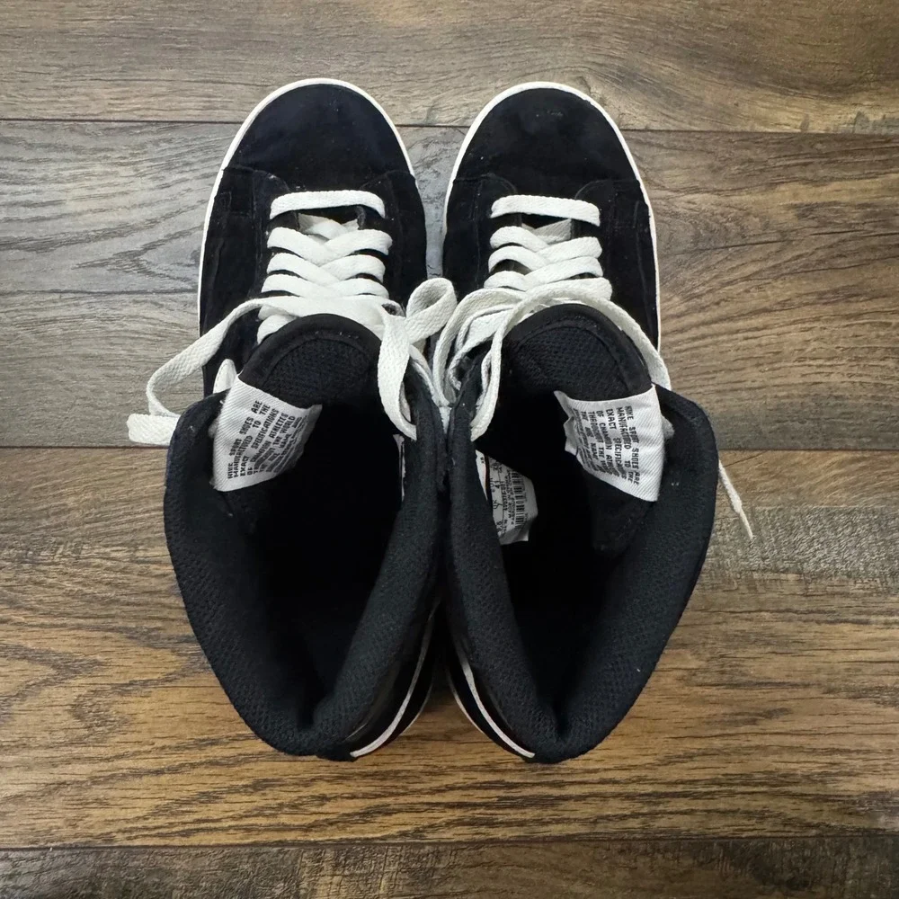 Nike Blazer Mid Suede Black White High Top Sneakers AV9376-001 Womens 9.5 Skater
